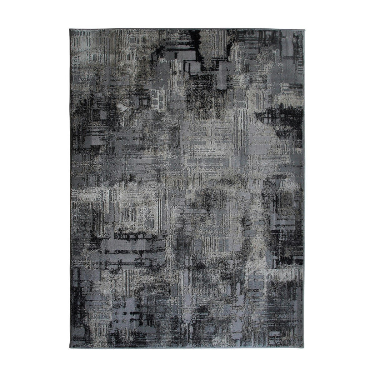 GOYAVE - Tapis graphique effet abstrait gris 160x230