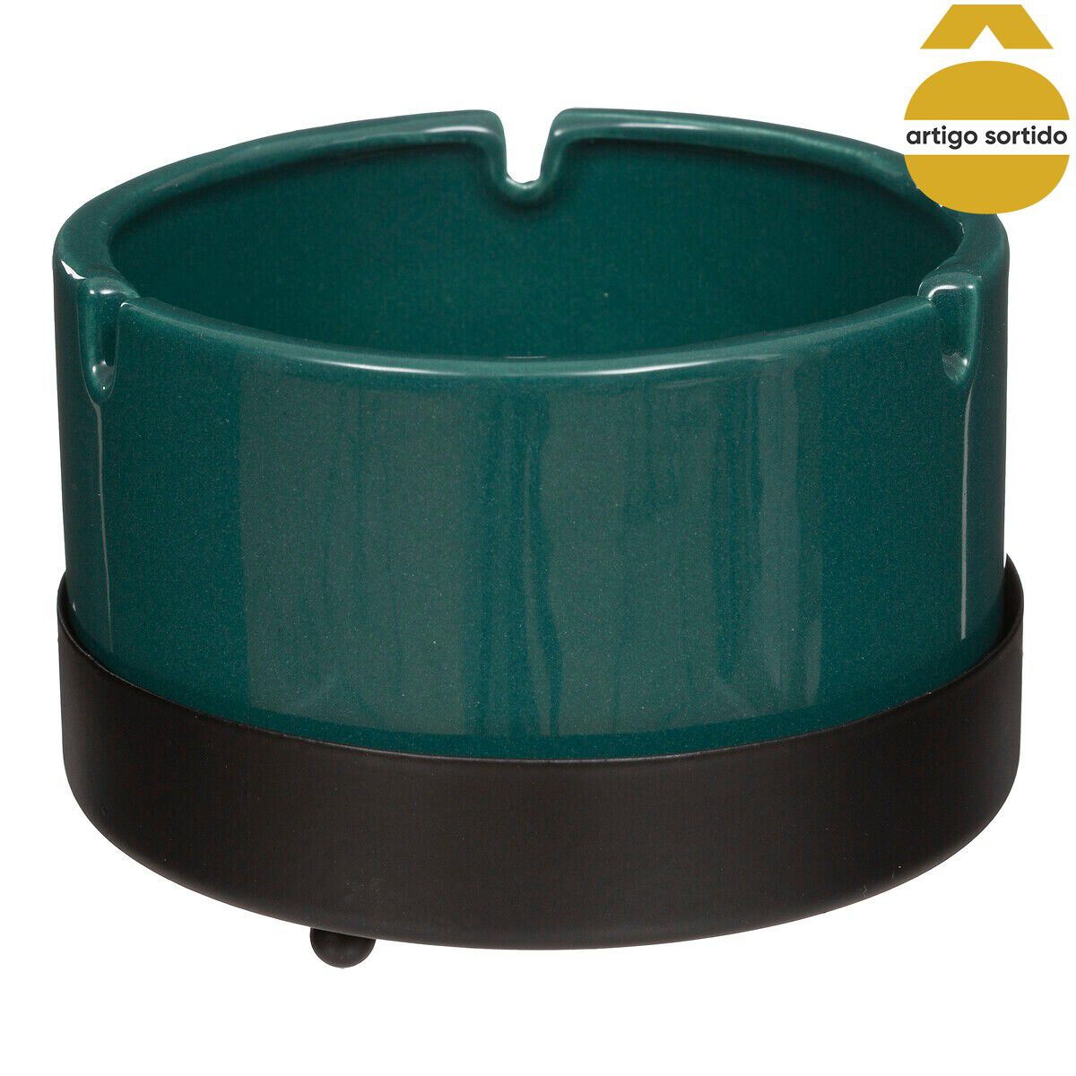 Cinzeiro CARAVANE em cerâmica e metal