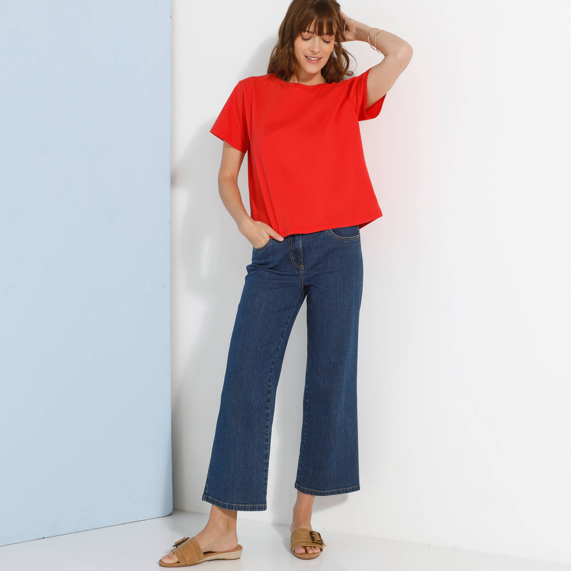 T-shirt "loose" en coton, uni