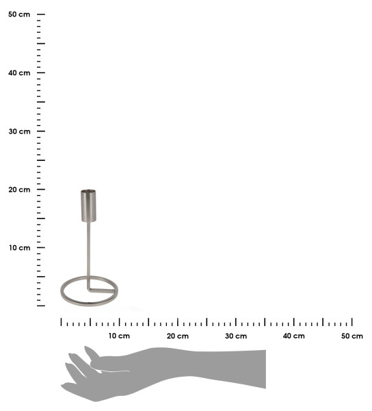 Nowoczesny świecznik w kolorze srebra 19 cm tradycyjny