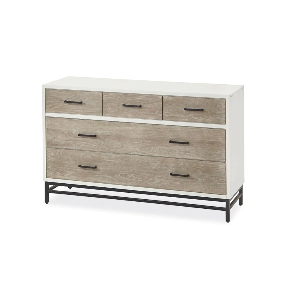 Bronze-finished Wood Contemporary 5-drawer Dresser