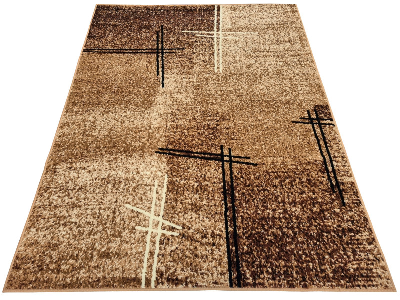 Dywan nowoczesny beżowy do salonu pokoju 011 - 70x130 cm - modny solidny