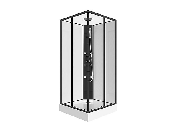 Cabine de douche d'angle hydromassante - L80 x l80 x H225 cm - KIVORA