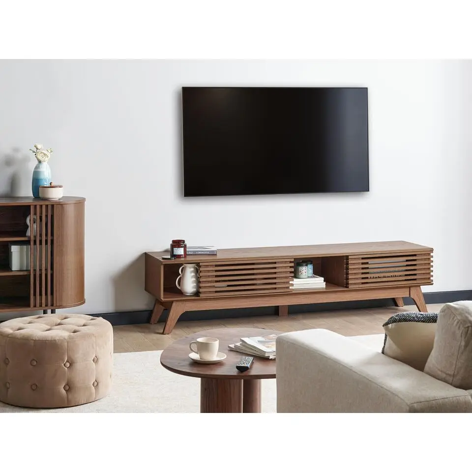 TOLEDO - TV-meubel - Donkerbruin - 180 x 40 cm - Vezelplaat