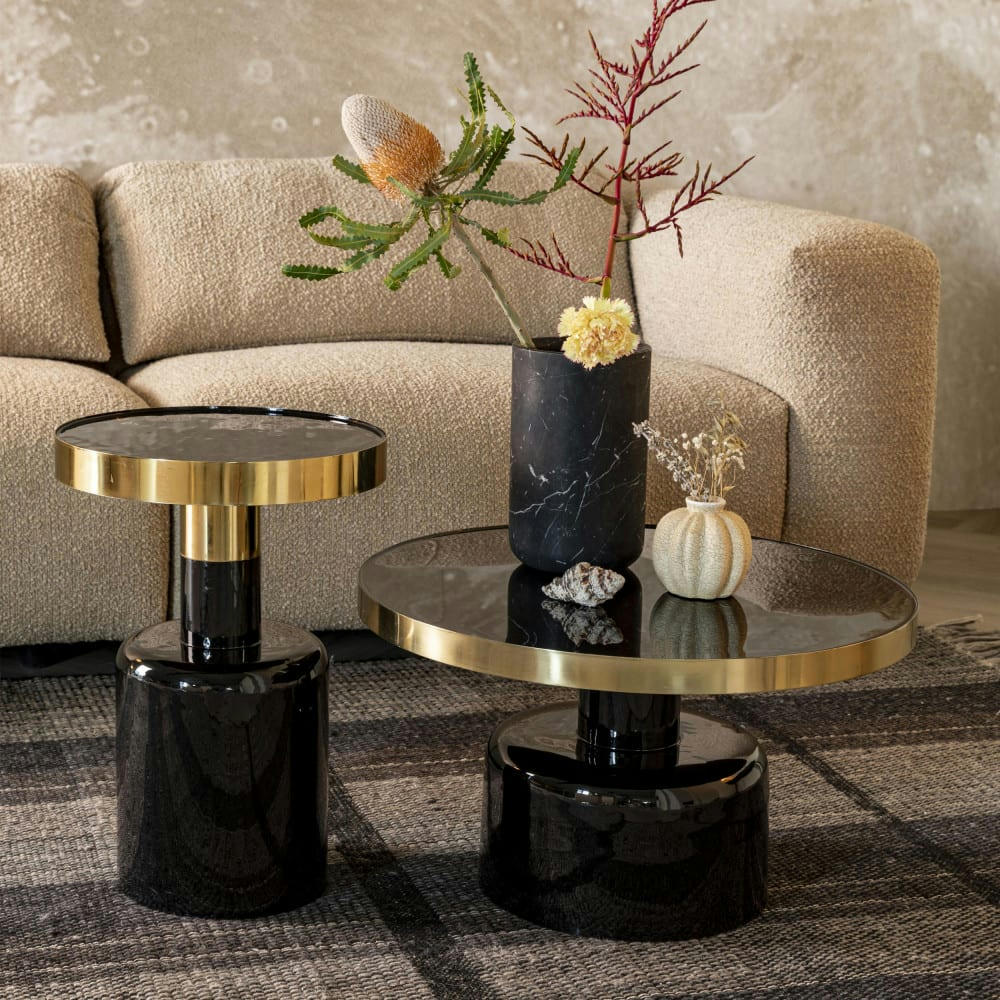 GLAM - Table basse design en métal D60cm noir