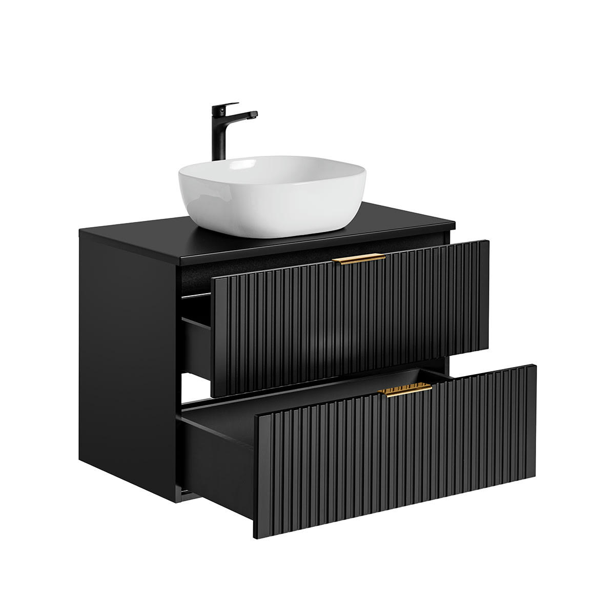 - Meuble simple vasque 80cm noir