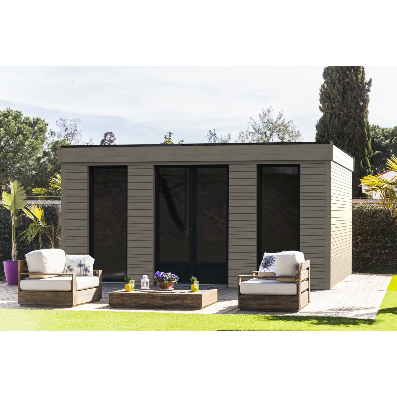 Abri de jardin en bois Décor Home 4,8 x 4,8 m DÉCOR ET JARDIN