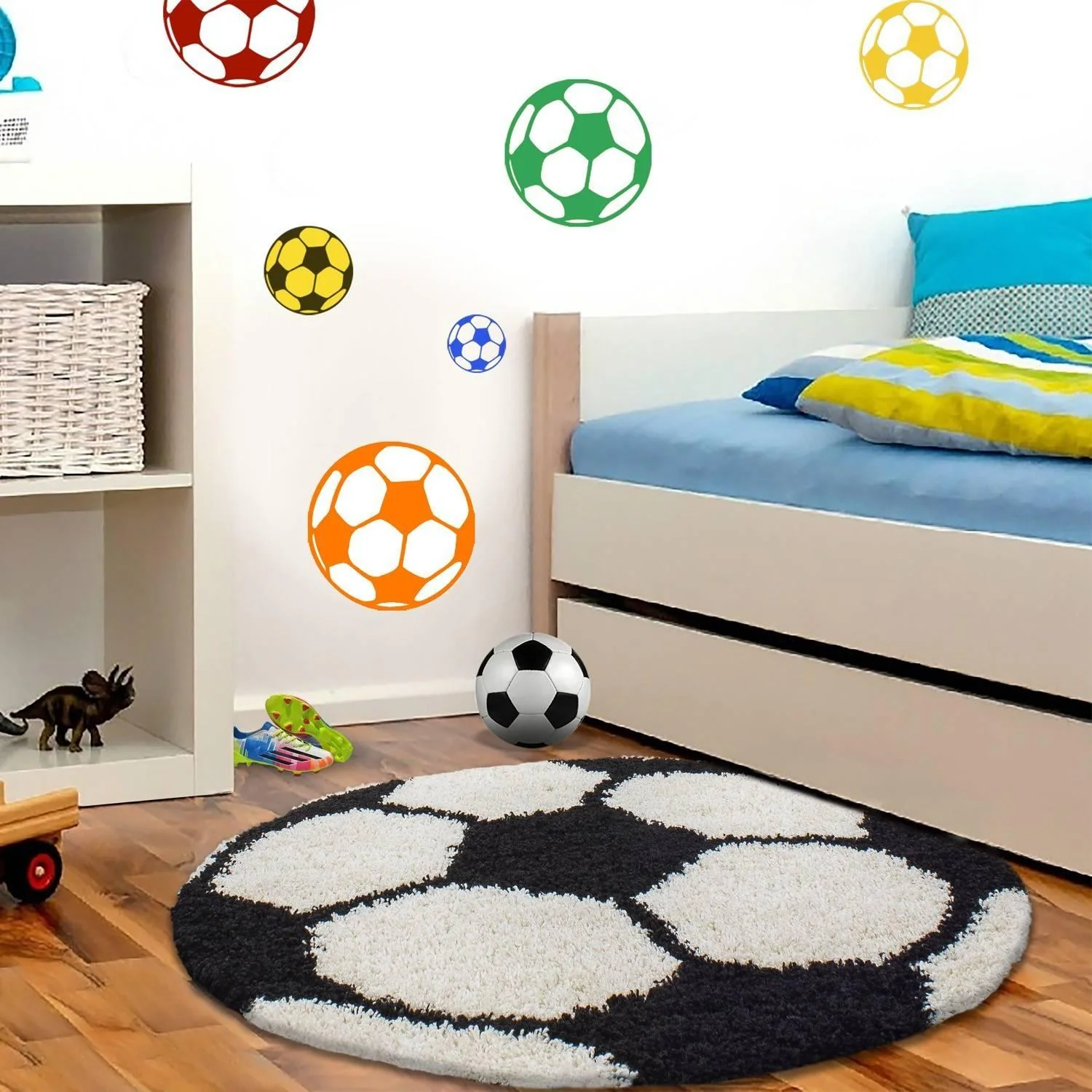 Kindervloerkleed Soccer rond