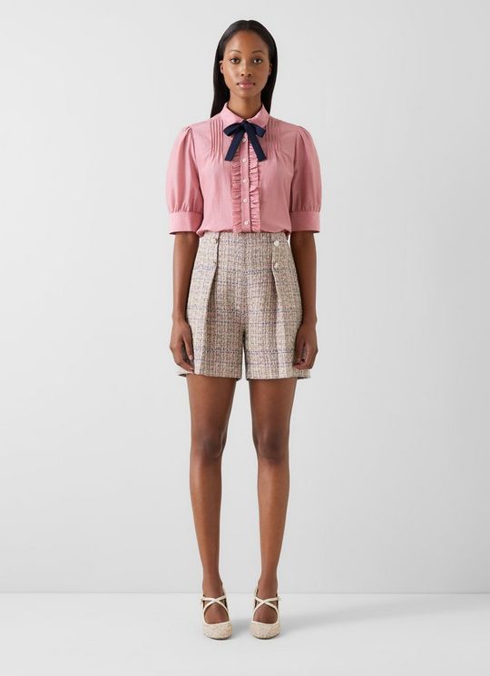 Nikita Pink Plain Cotton Mix Blouse