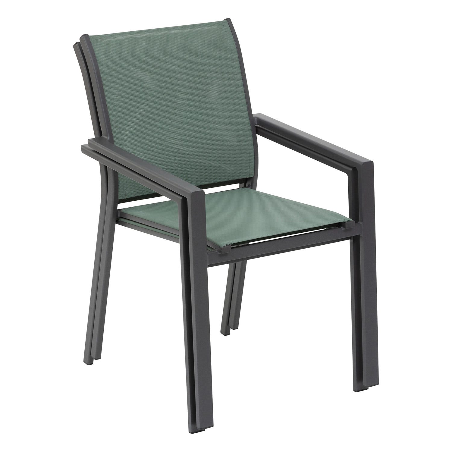 Sedia giardino con braccioli verde oliva Essentia