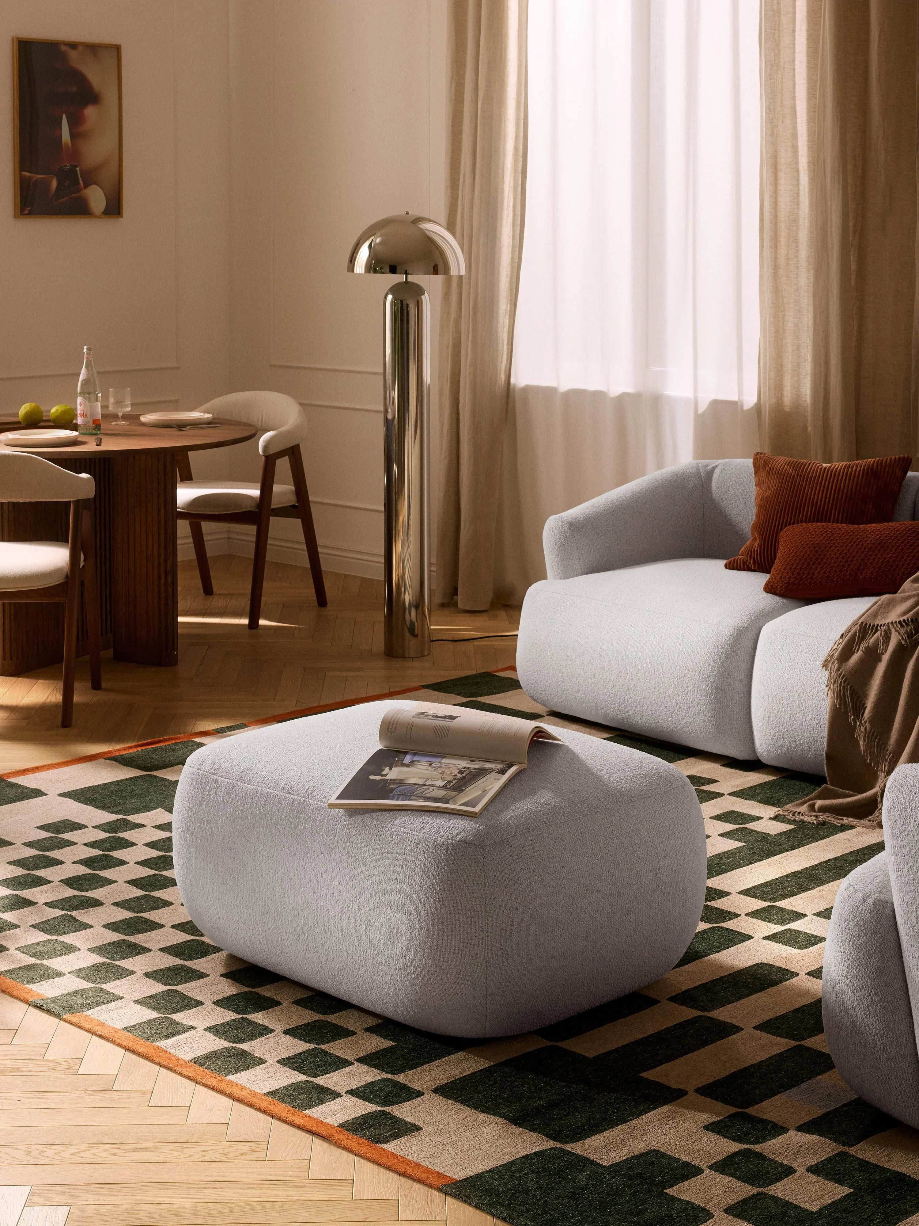 Bouclé-Hocker Sofia