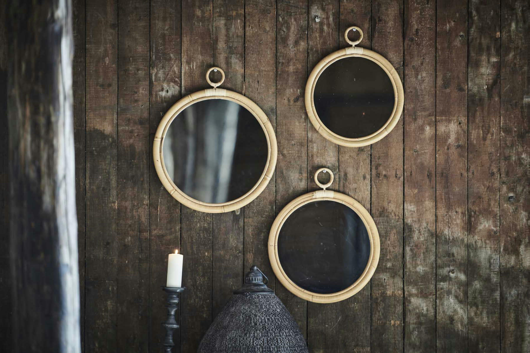 ELLA - Miroir D40cm en rotin