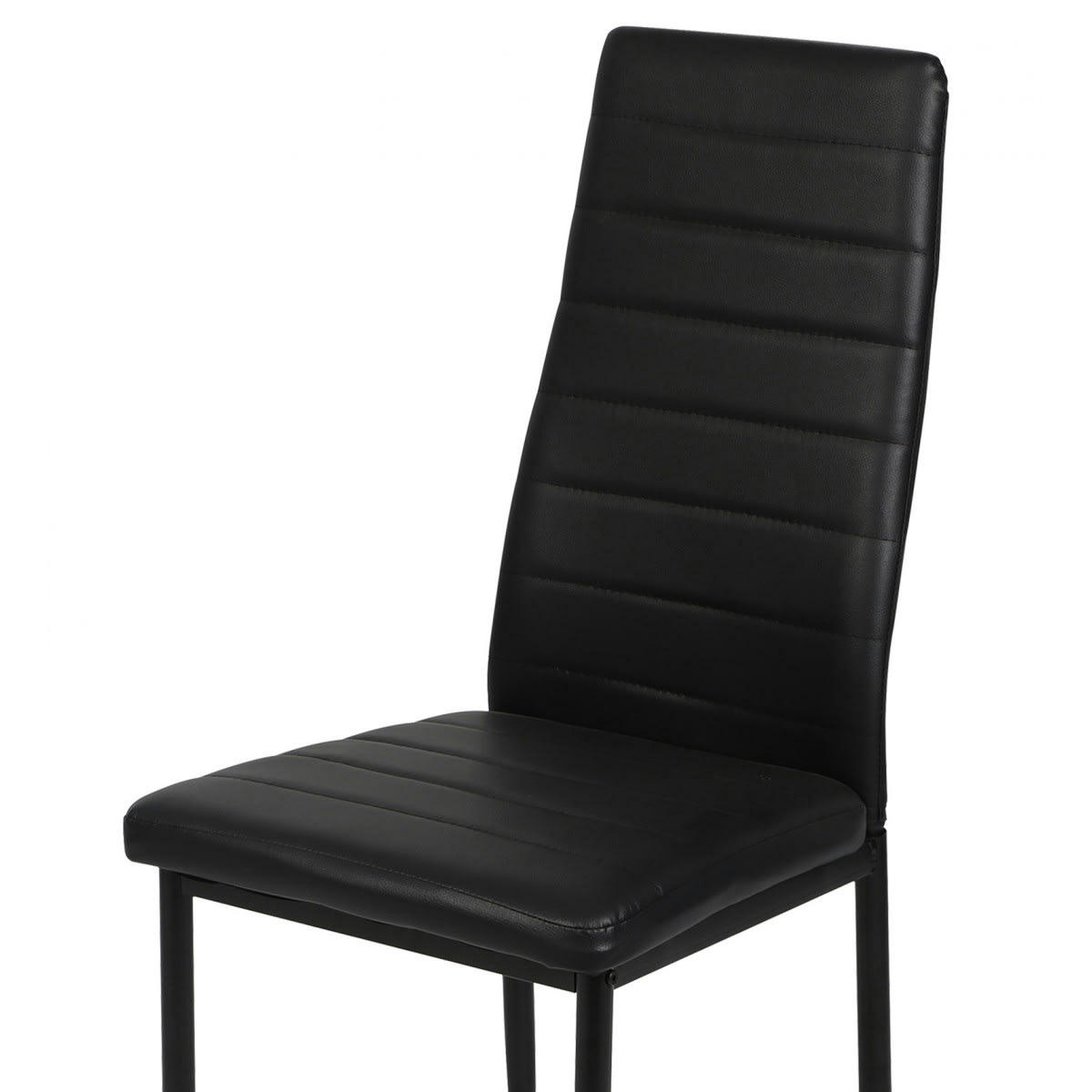 SIMILICUIR - Chaise en similicuir noir 42,5x40x98cm
