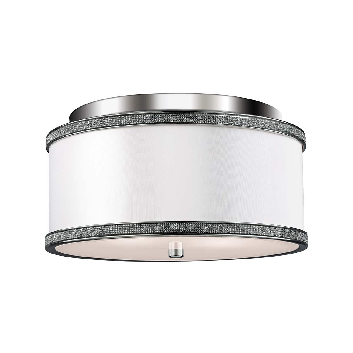 Plafonpolerowany nikiel-biały okrągły 33cm Pave 2xE27x40W IP20 Feiss