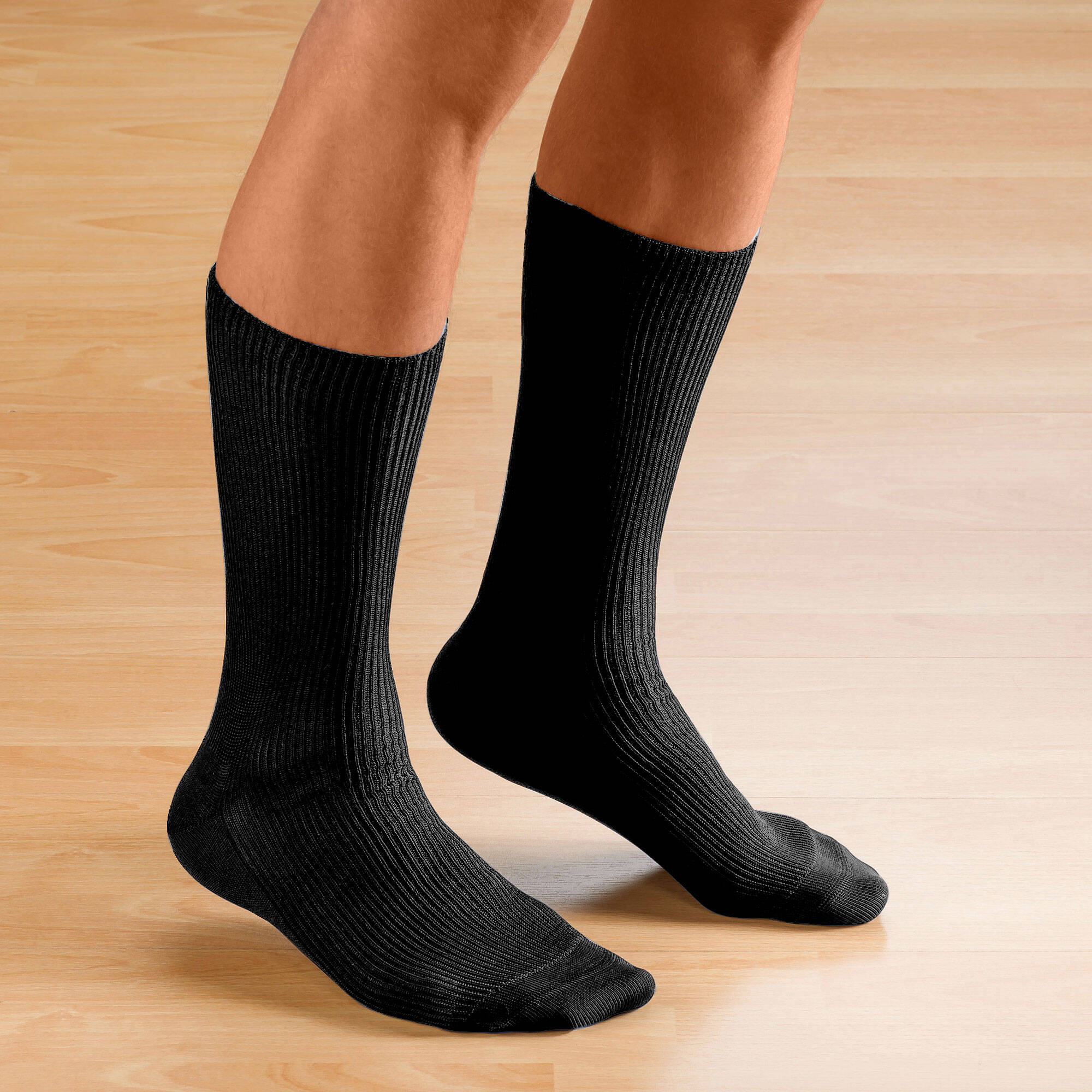 Mi-chaussettes spécial jambes sensibles - lot de 2 paires