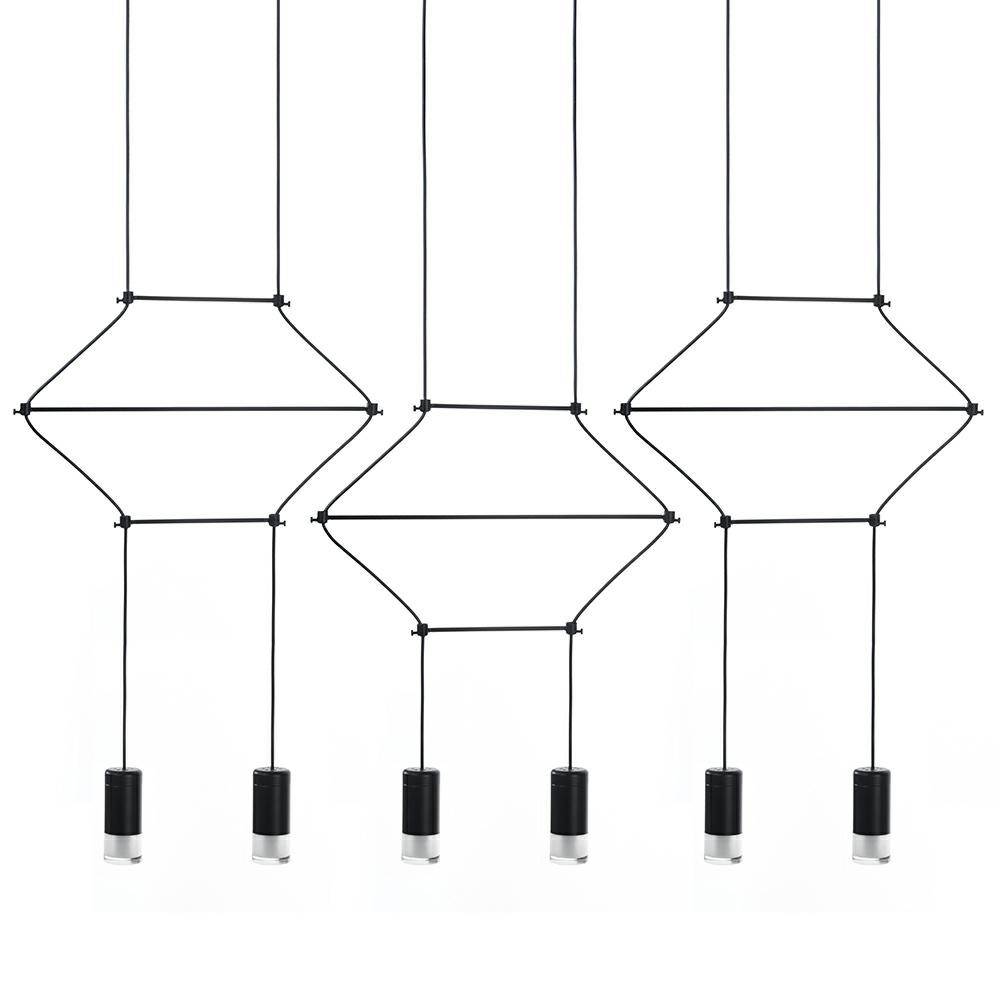 Lampa wisząca FLUSSO LINE 6 czarna