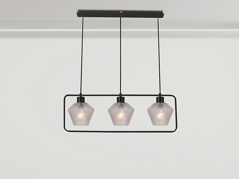 Lampa wisząca Niko 3-punktowa metalowa czarna