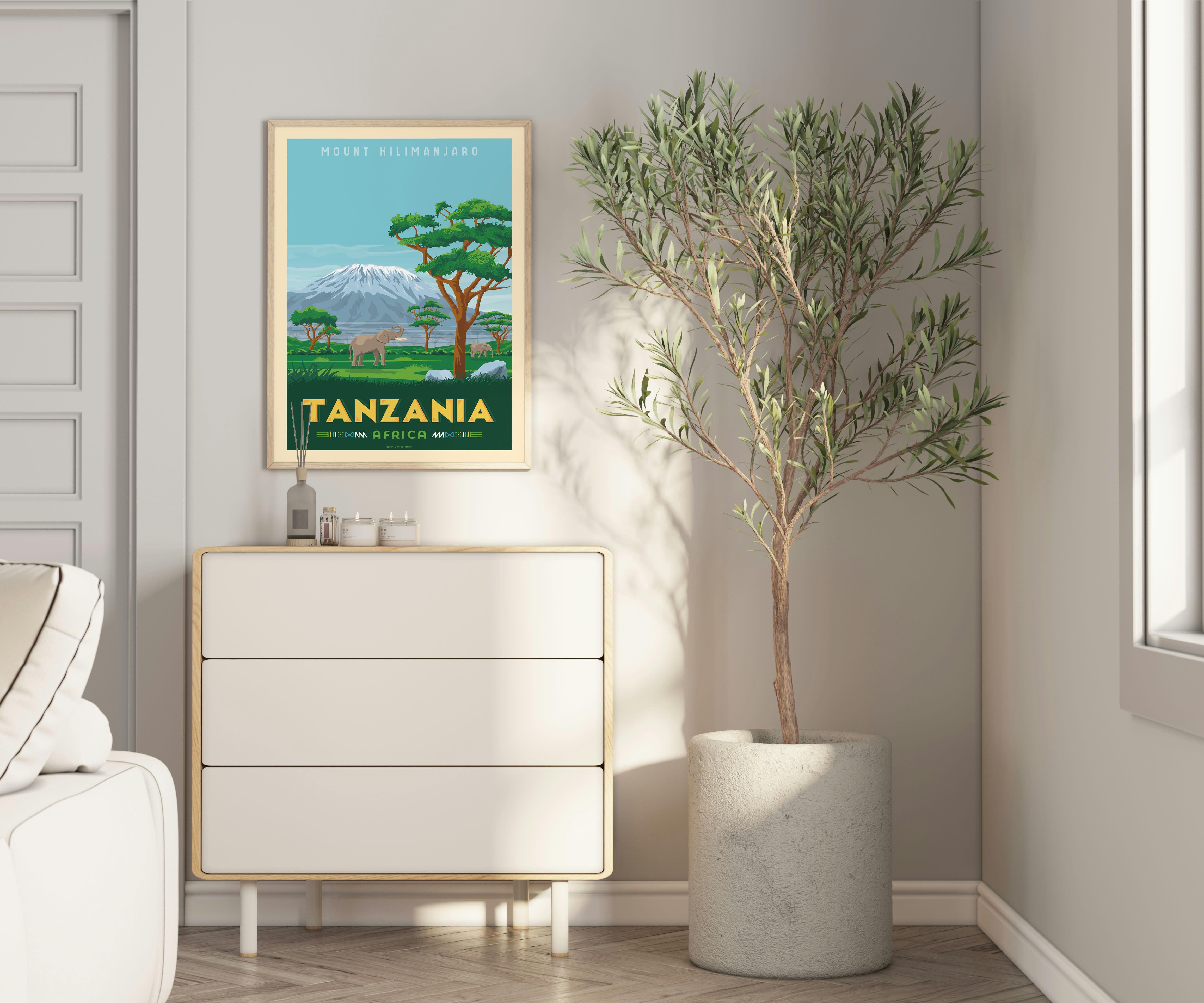 - Affiche Tanzanie Mont Kilimandjaro 50x70 cm