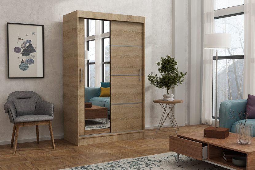 Szafa garderoba przesuwna WINDSOR 100 cm TOMY SONOMA