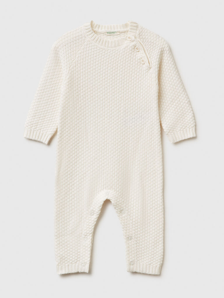 Crew neck knit onesie