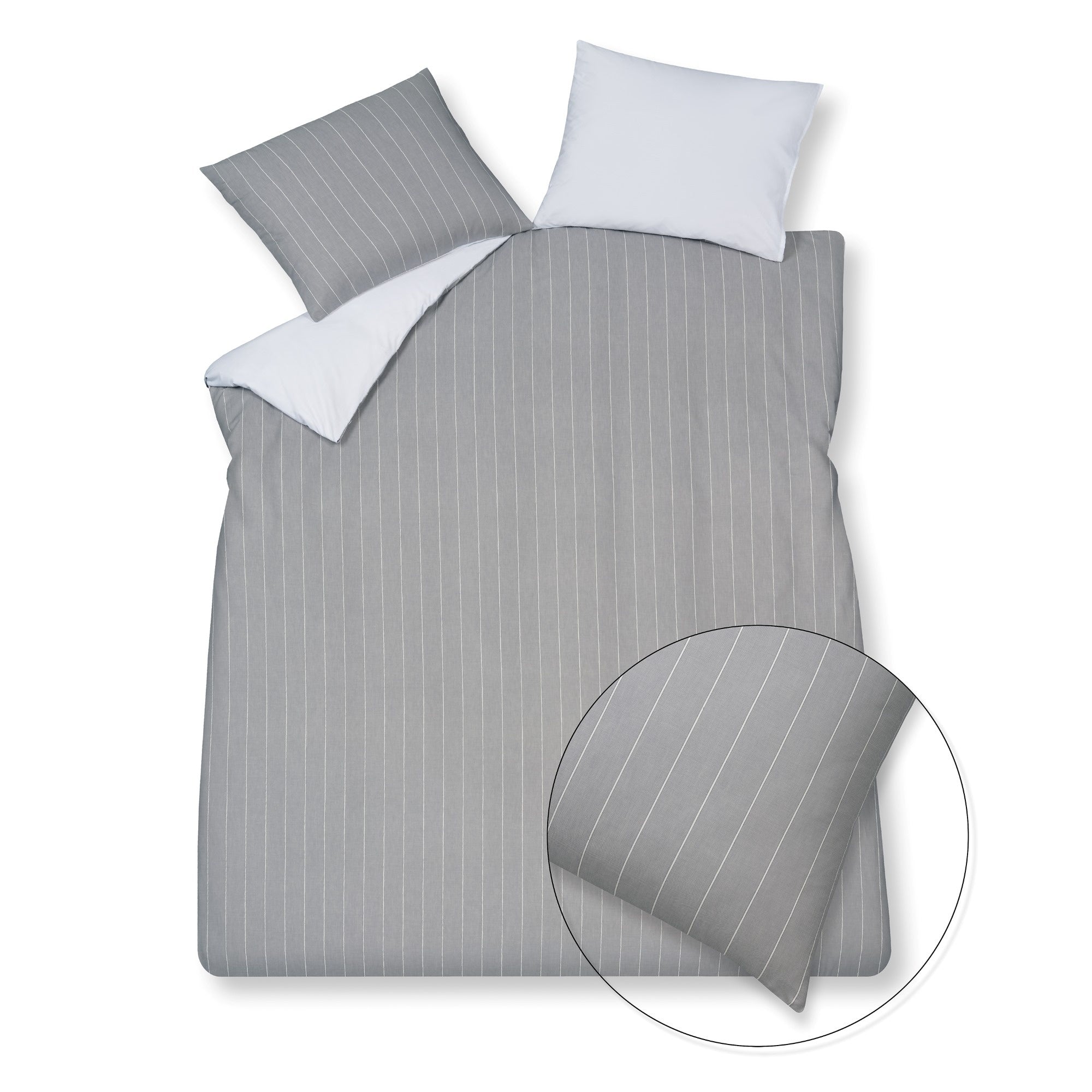 Dekbedovertrek Home Puglia Grey   200 x 200 220 cm   Grijs   Katoen