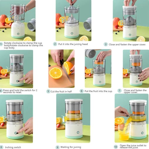 NNEOBA USB Rechargeable Electric Citrus Juicer