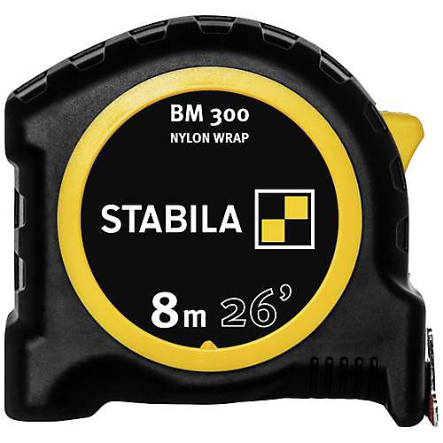Mètre-ruban STABILA BM 300 8 m double face cm/pouce 27 mm ABS-PC