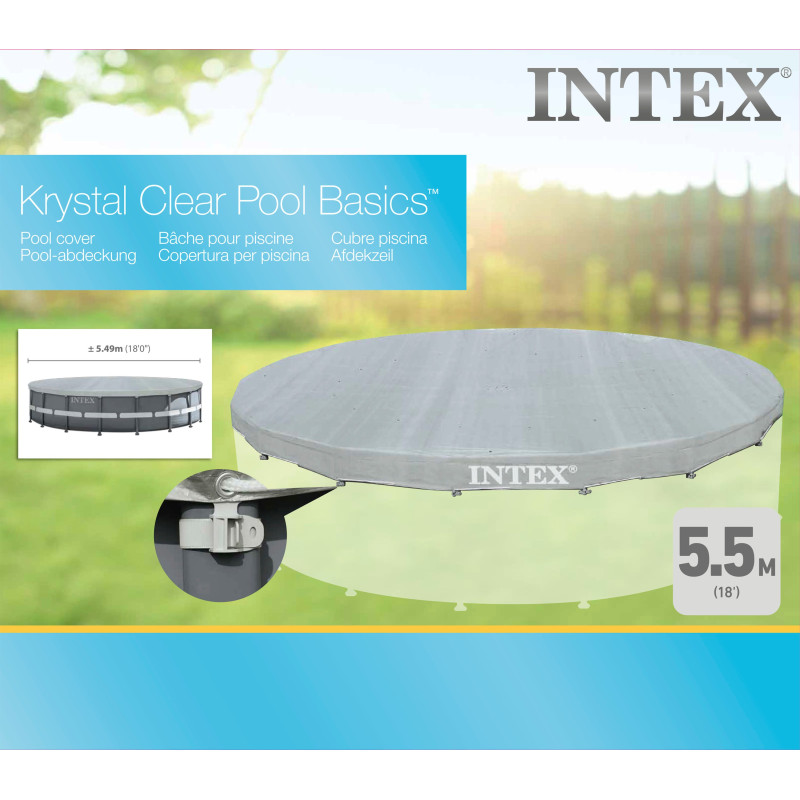 Bâche de protection pour piscine tubulaire de Ø 5,49 m INTEX