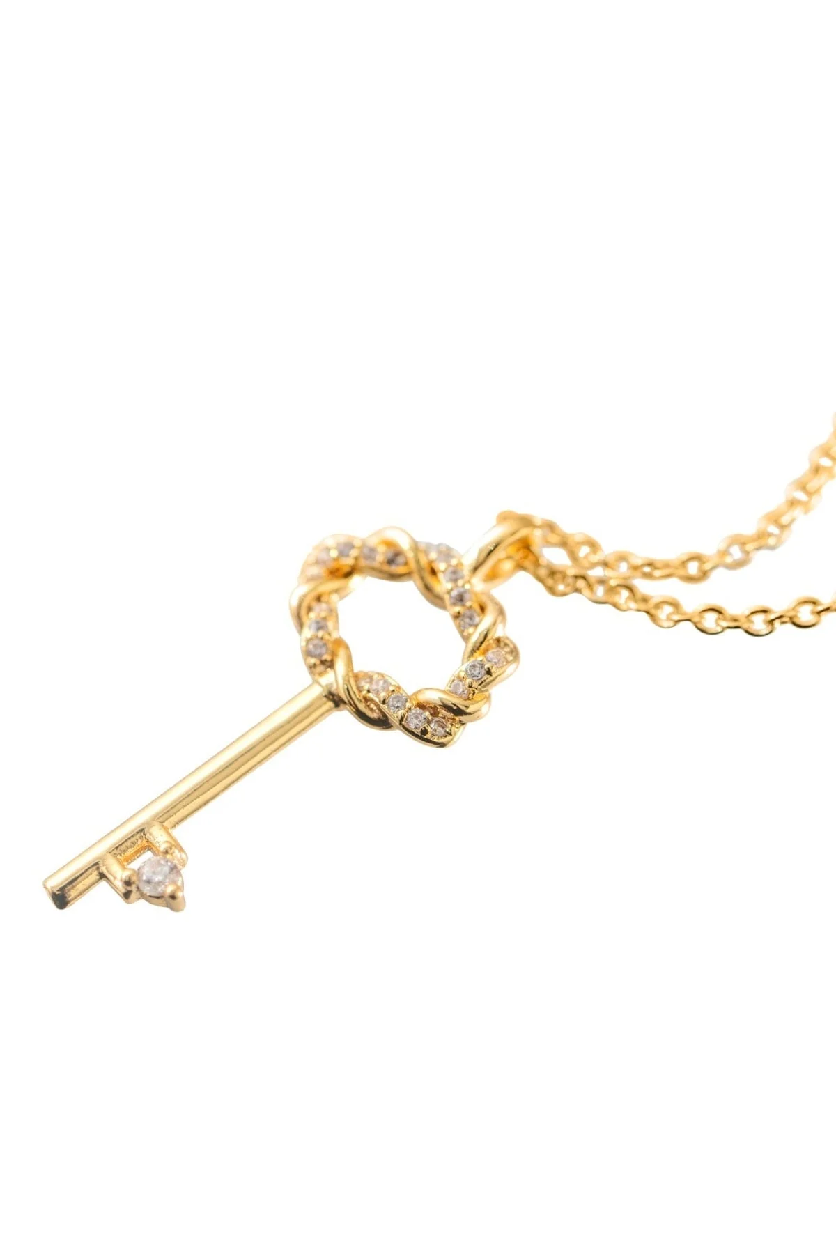 Gold Plated Key Pendant Necklace