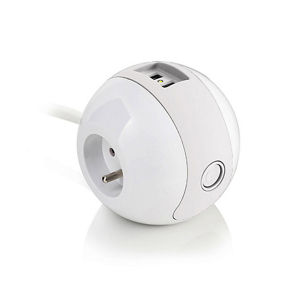 Multiprise WATTBALL   USB - Blanc - Watt and Co