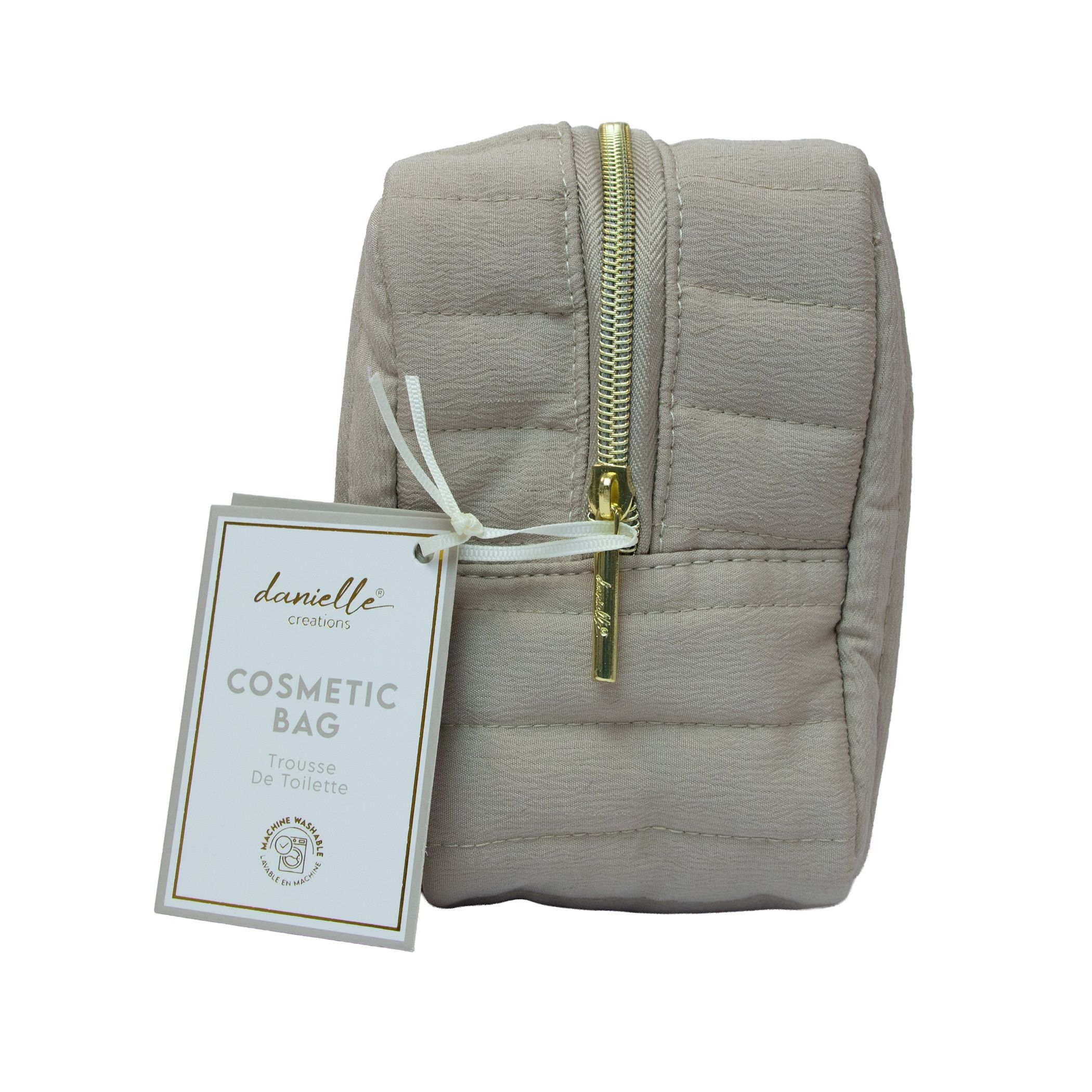 Danielle Creations Beige Slouch Large Cosmetic Make Up Bag