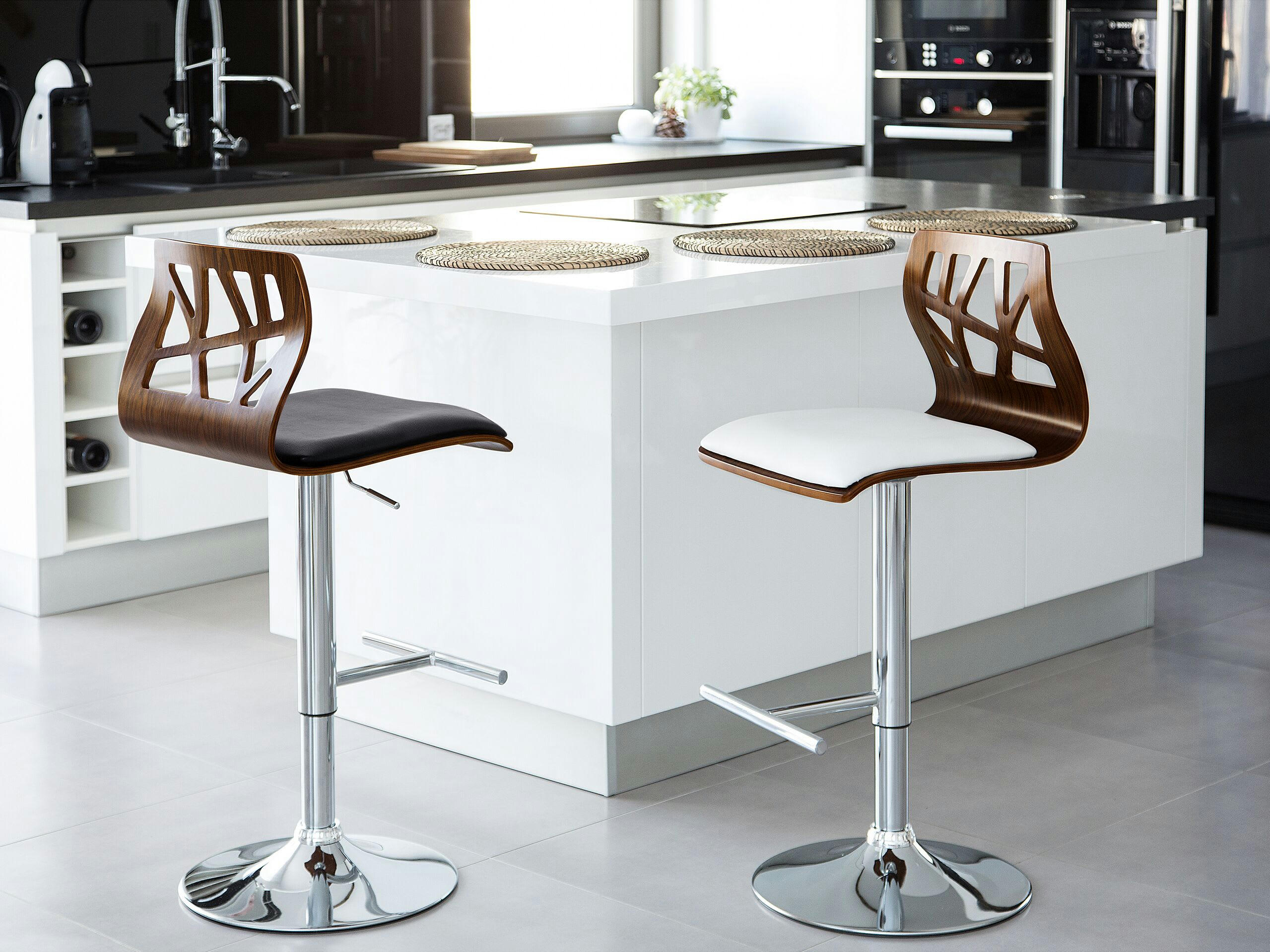PETERSBURG - Tabouret de bar effet bois naturel foncé