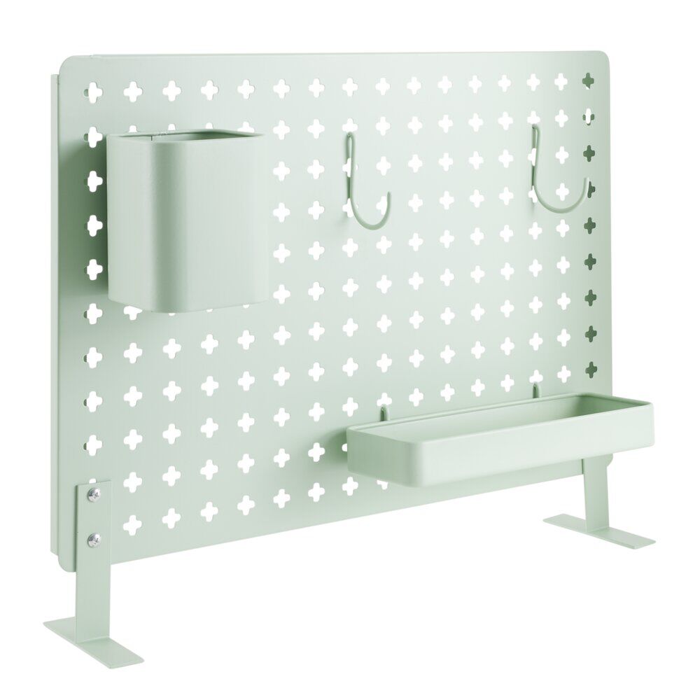 Panneau métal pour bureau L52xH37cm avec 2 compartiments amovibles et 2 crochets