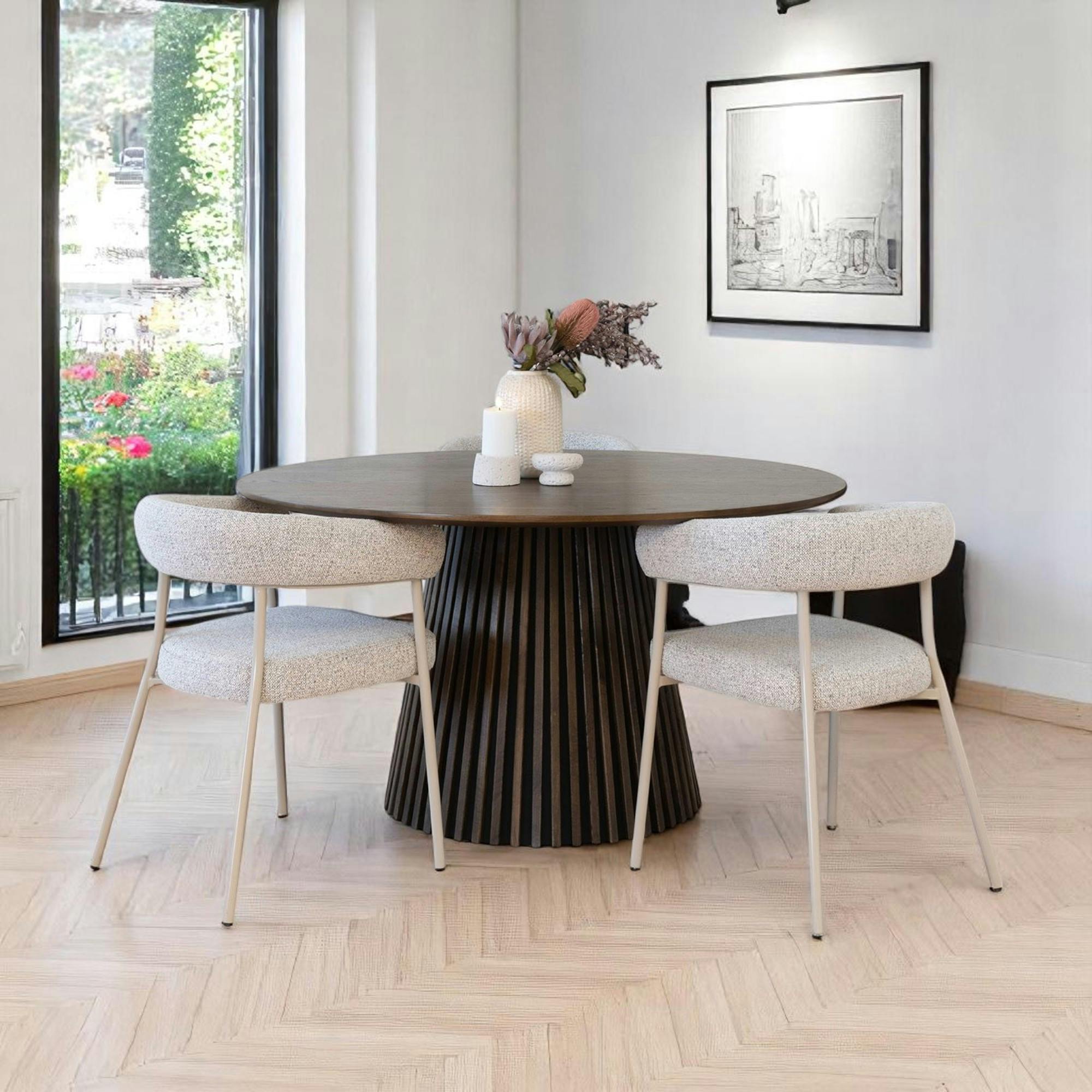 Chaise de salle à manger sable avec pieds gris (lot de 2) MONTREUX