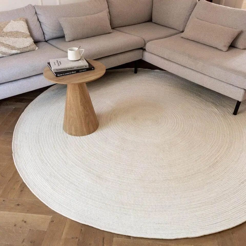Interieur05 rond vloerkleed Gapo wit - 180 x 180 cm