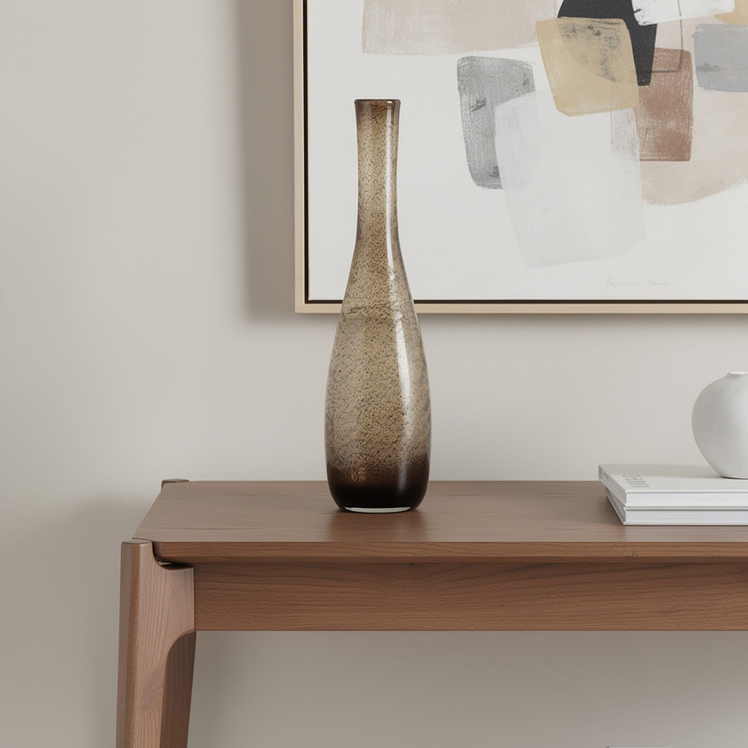 Vaso in vetro 40x10 cm marrone