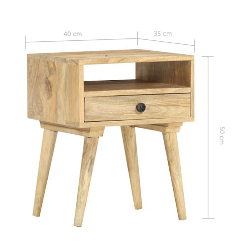 NNEVL Bedside Cabinet 40x35x50 cm Solid Mango Wood