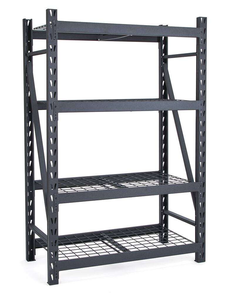 MAXIMUM Adjustable 4-Shelf Heavy Duty Steel Metal Storage Rack / Shelving Unit, 48 x 24 x 72-in