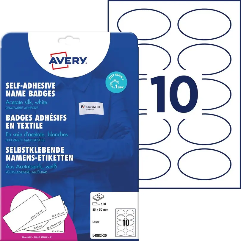 Etiketten 20er-Set Avery Zweckform Namensetiketten