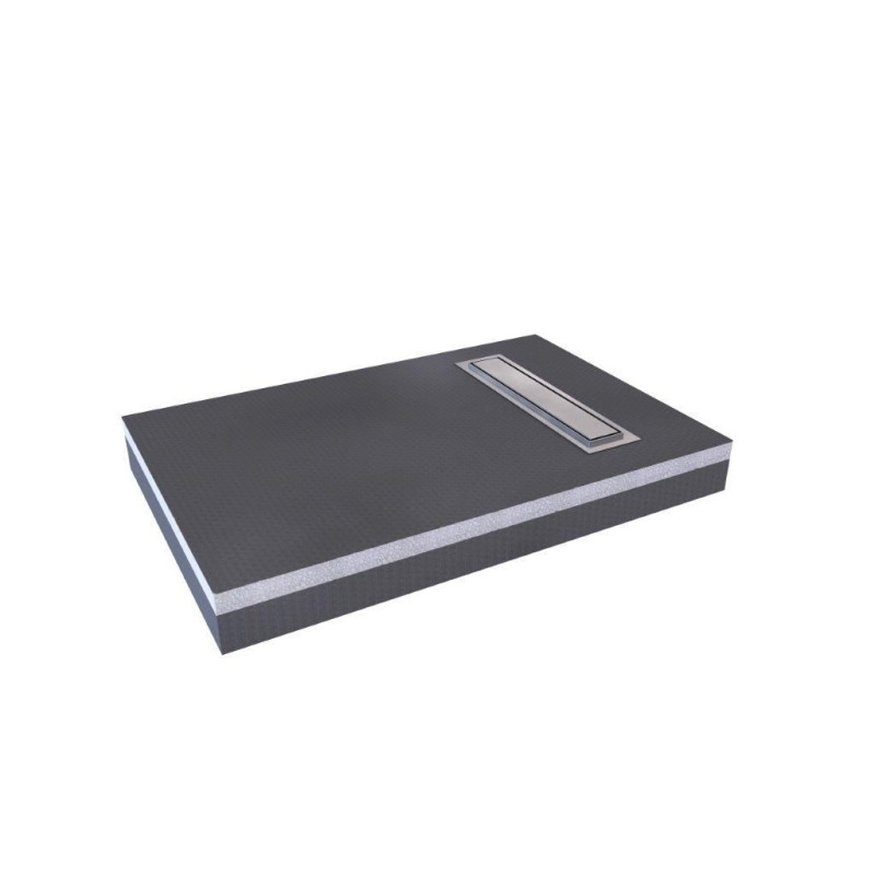 Receveur de douche linéaire à carreler réhaussé Showerplate rectangle 120 x 80 cm AURLANE