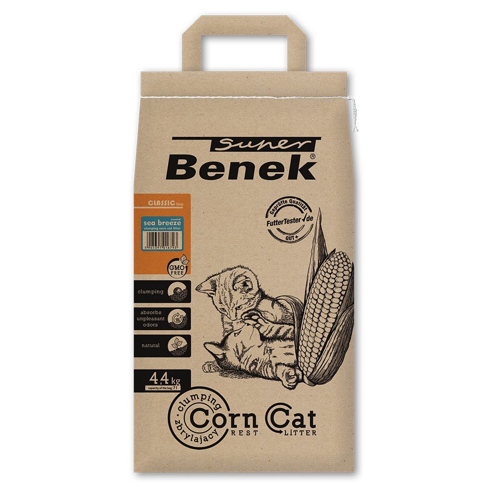 Super Benek Corn Cat Sea Breeze Clumping Litter
