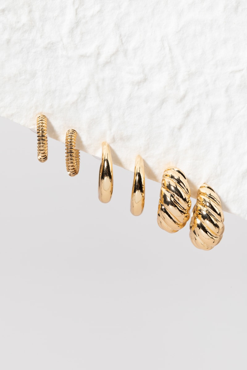 Alice Gold Hoop Earring Set