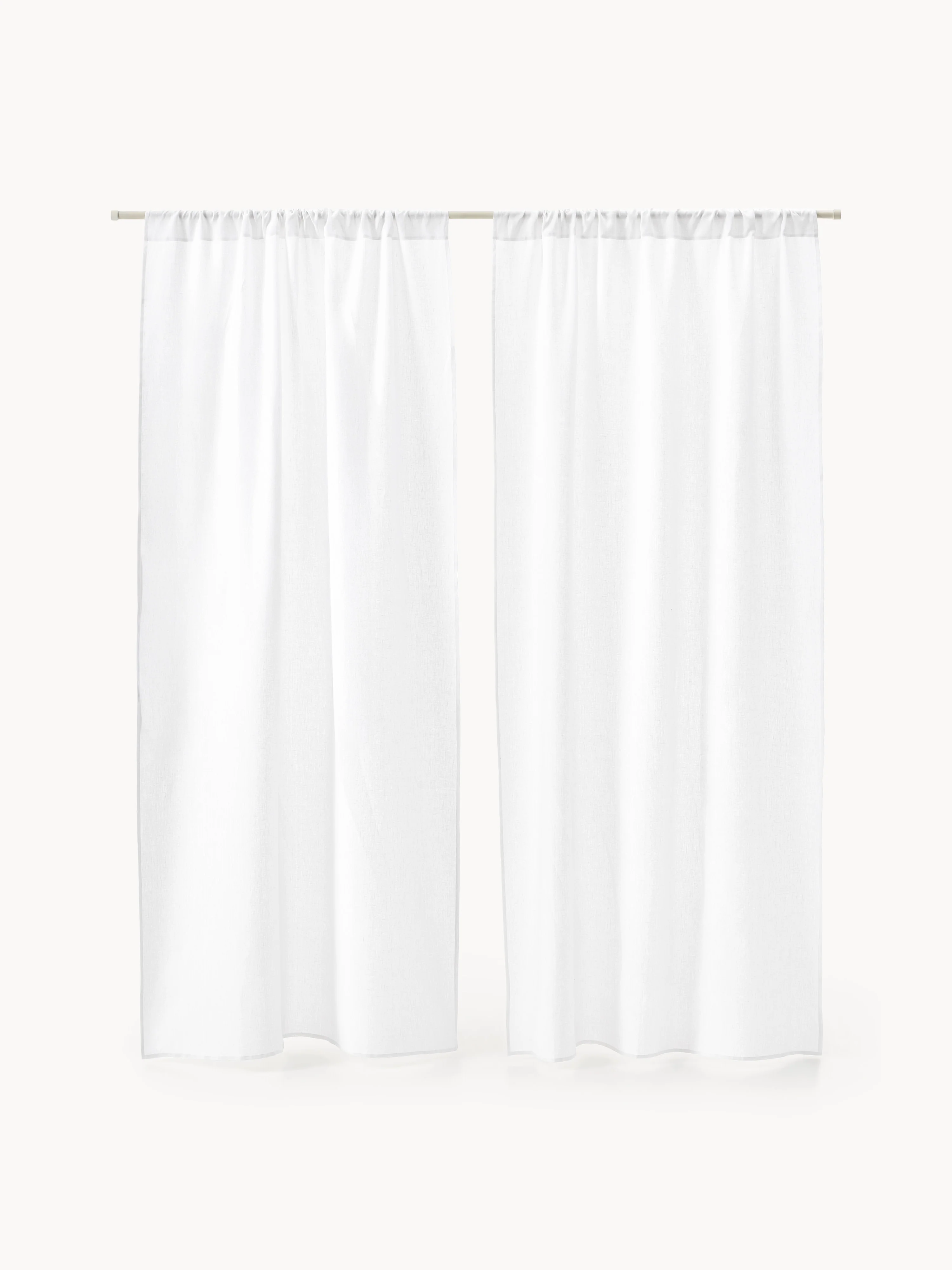 Halbtransparente Vorhänge Shelly mit Tunnelsaum, 2er-Set, B 140 cm
