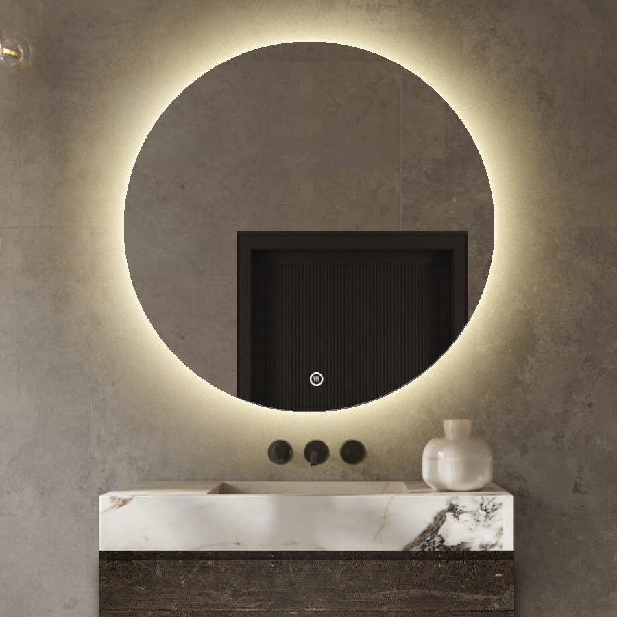 Vtw Living - Badkamerspiegel Rond 80 cm Spiegel met Verlichting