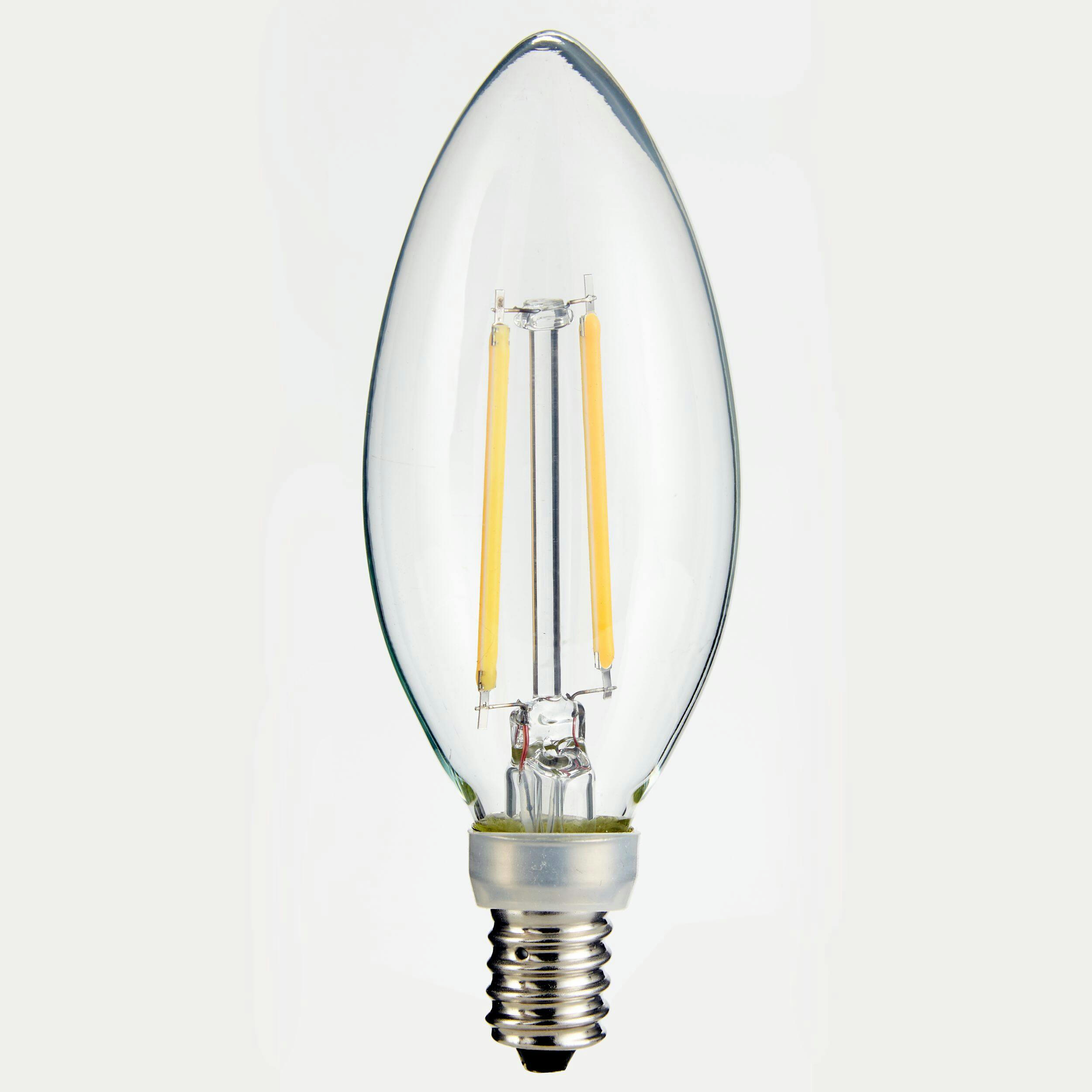 NOMA Designer Series B10 E12, Dimmable LED Light Bulbs, 300 Lumens, Warm White, 40W, 4-pk