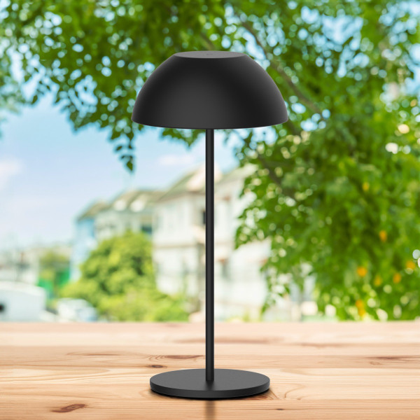 Lampa stołowa akumulatorowa TANZANIA czarna LED 1.8W wys:28cm Polux