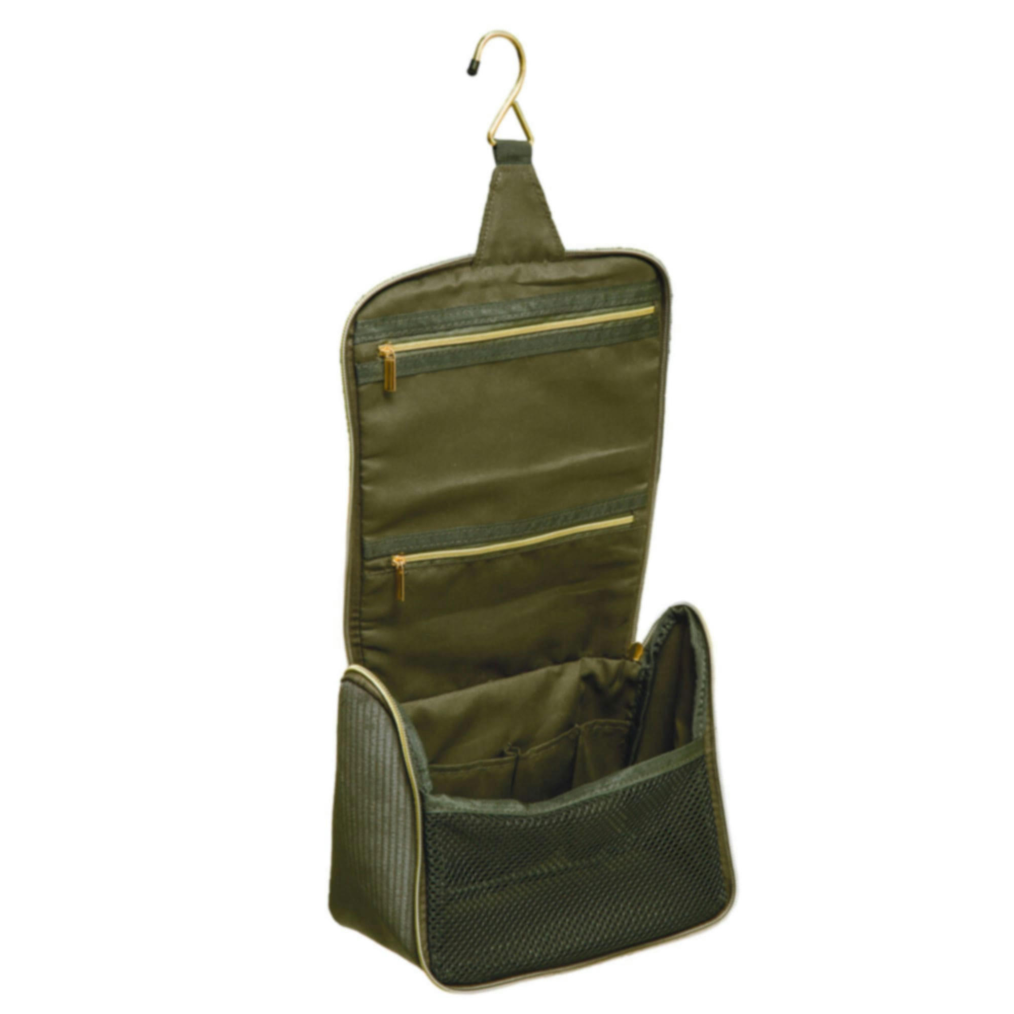 - Trousse de toilette vanity en velours côtelé vert