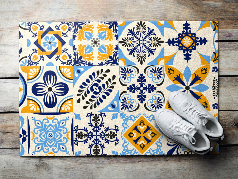 Wycieraczka zewnętrzna 60x40 Azulejo ozdobna mata wejściowa Tulup