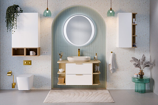 Meuble sous vasque suspendu ASTER blanc 60 cm