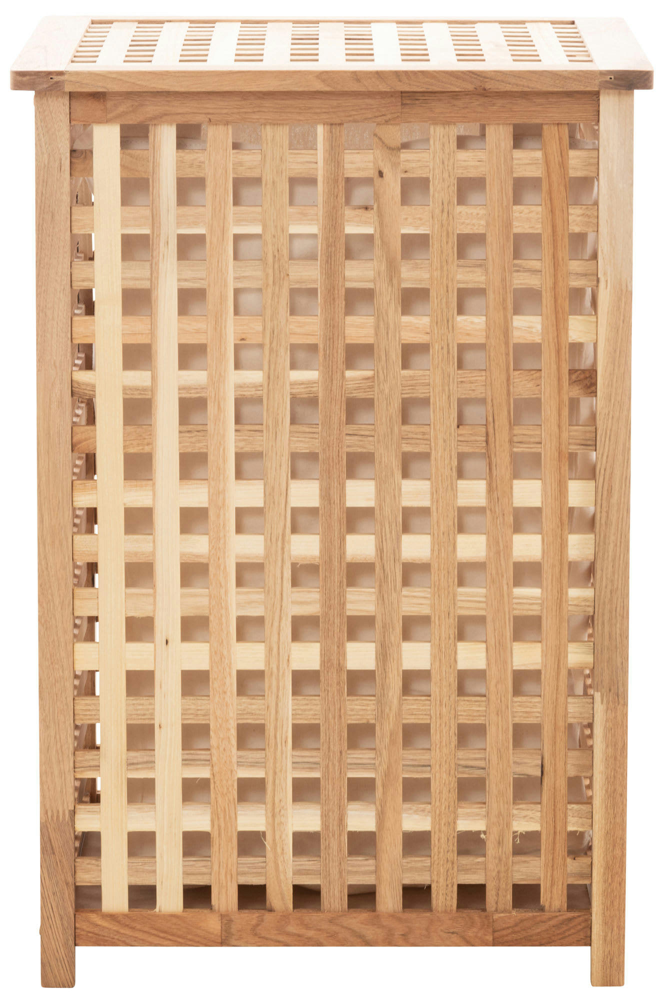 ALWAR - Panier à linge avec couvercle en bois Noyer